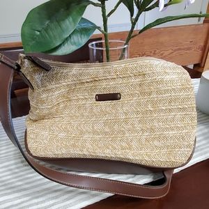 NWOT Soft straw tan and Brown shoulder bag